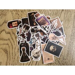 Apothecary Dark Magic Skulls Black Roses Witchy Stickers New 50 Stickers Vinyl